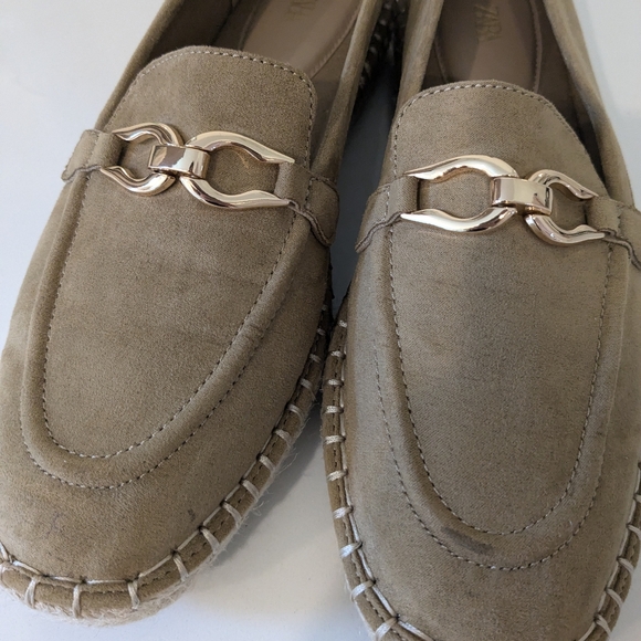 New - Zara METAL EMBELLISHED ESPADRILLES 7.5 (38) - Picture 2 of 5